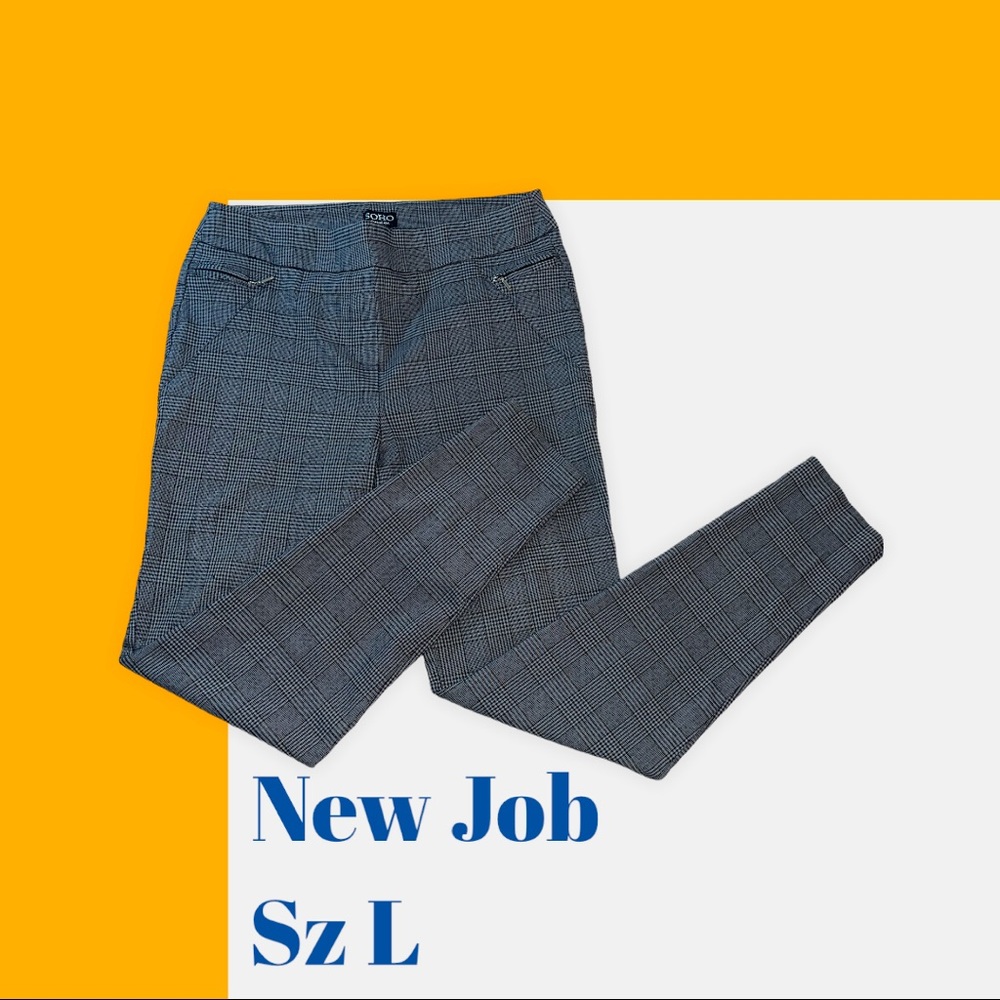 Plaid pattern work pants